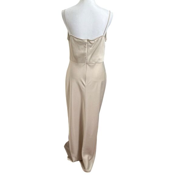 BHLDN Cali Satin Cowl Neck Slip Dress Champagne Women’s Size 14 Midi - Picture 6 of 14